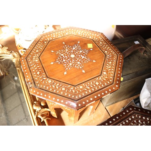 349 - 2 x small inlaid tables - Indian