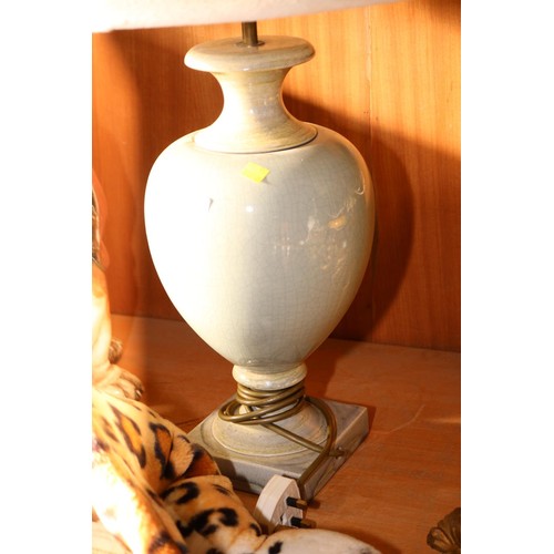 358 - Table lamp with shade - warranted until 12 noon Tuesday following the above sale