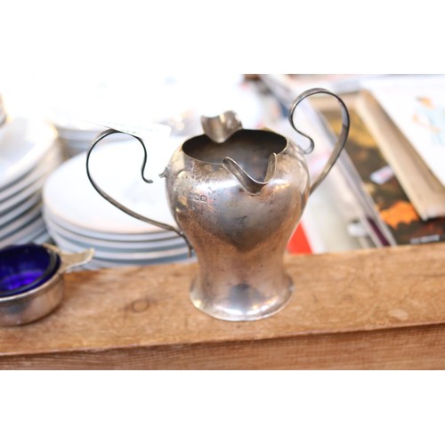 404 - Silver pourer & salt - hallmarked silver