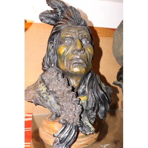 445 - 2x The Academy Collection cowboy & Indian busts