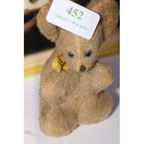 452 - Hand stitched rabbit & small teddy bear (nearly 5