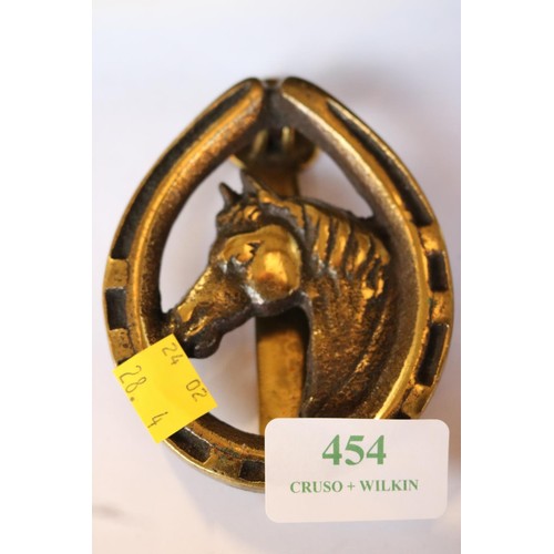 454 - Brass knocker & horse brass