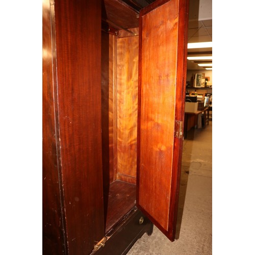 565 - Edwardian mirror door wardrobe