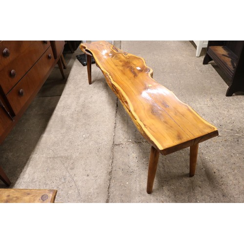 569 - Yew wood bench 5ft wide