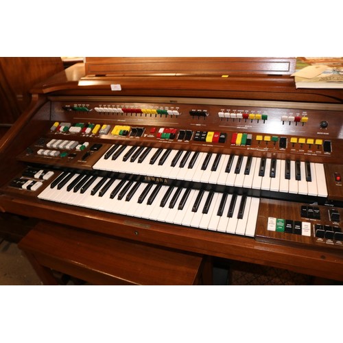 608 - Yamaha electone D-65 organ with key & booklets - to be rewired, tested and installed by qualified el... 