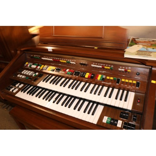 608 - Yamaha electone D-65 organ with key & booklets - to be rewired, tested and installed by qualified el... 