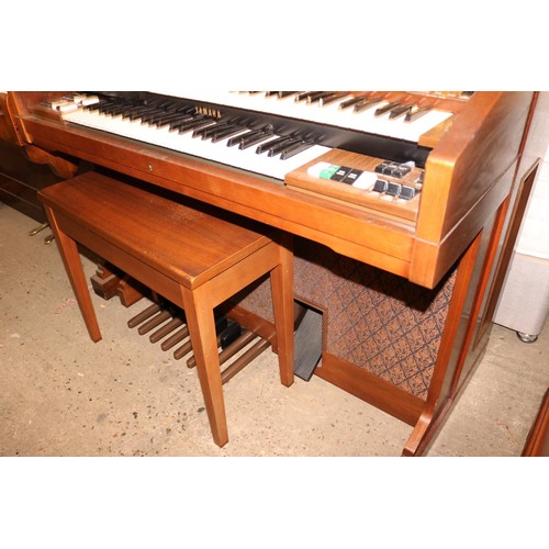 608 - Yamaha electone D-65 organ with key & booklets - to be rewired, tested and installed by qualified el... 