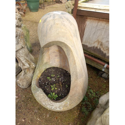 36 - Stone Egg shaped garden planter