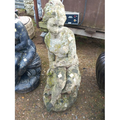 42 - Sitting girl garden statue