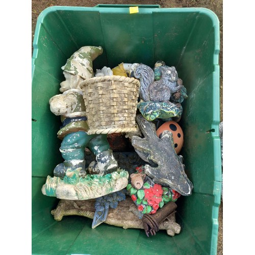 51 - Box of garden ornaments