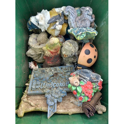 51 - Box of garden ornaments