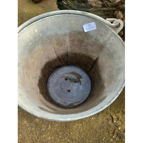 77 - Enamel & galvanised buckets, etc