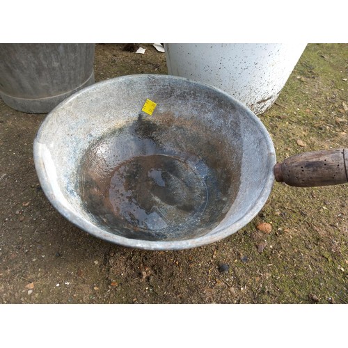 77 - Enamel & galvanised buckets, etc