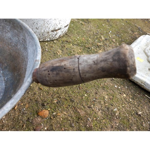 77 - Enamel & galvanised buckets, etc