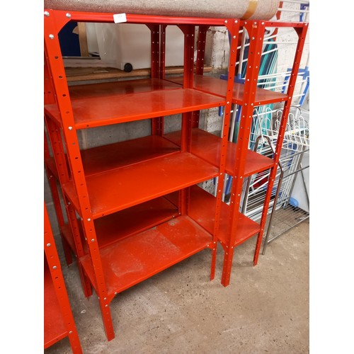 113 - 3 red shelving