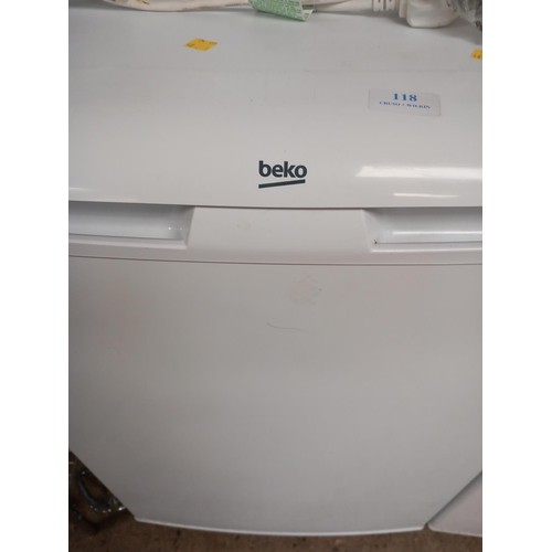 118 - Beko fridge - warranted until 12 noon Tuesday following the above sale