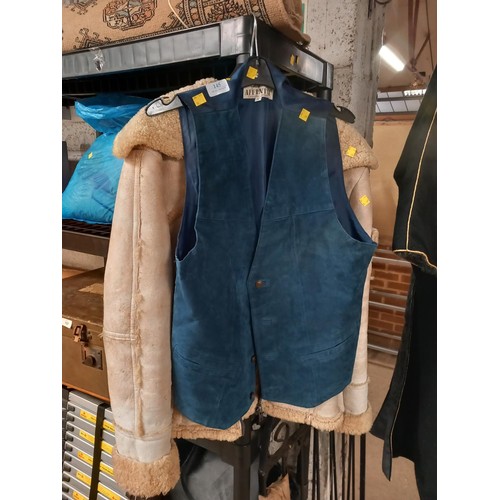 145 - Affiniti waistcoat, small & ladies sheepskin jacket - size 10