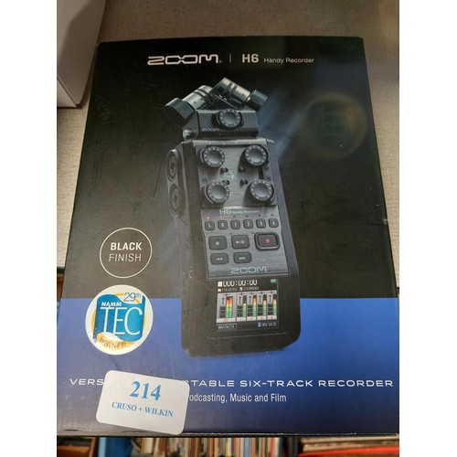 214 - Zoom H6 handy recorder, incl case