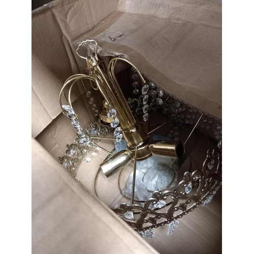 273 - Chandelier & storage boxes