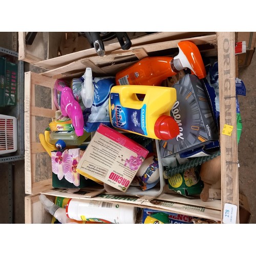 278 - 5 trays of cleaning products, etc