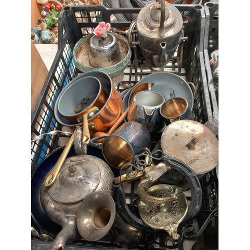 327 - 2 boxes of various metal wares