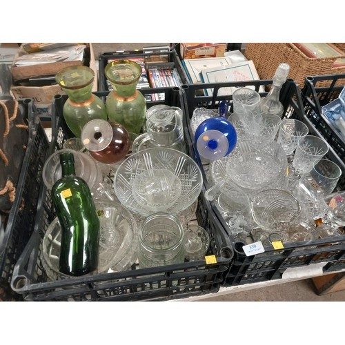 330 - 2 boxes of various glass ware