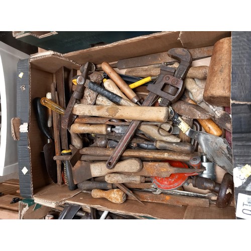 338 - 2 boxes of assorted tools, spanners, sockets, etc