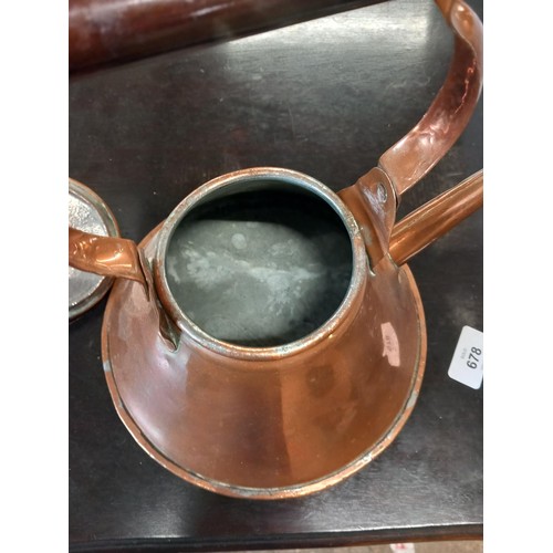 520 - Copper kettle, 2 saucepans, chestnut roaster