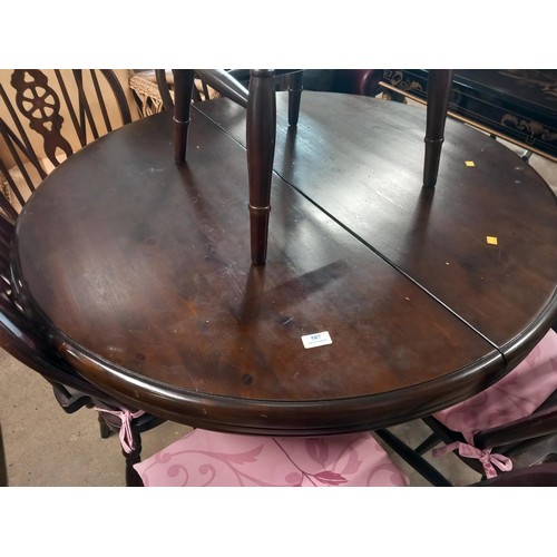 587 - round extending dining table & 6 chairs