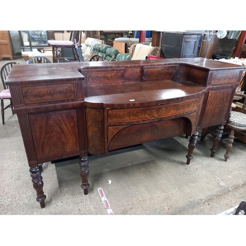 592 - Large antique inlaid mahogany sideboard/buffet