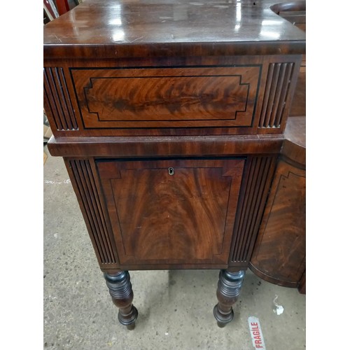 592 - Large antique inlaid mahogany sideboard/buffet