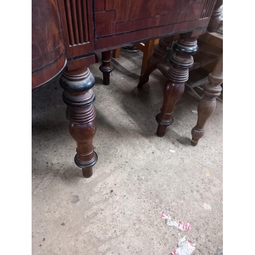 592 - Large antique inlaid mahogany sideboard/buffet