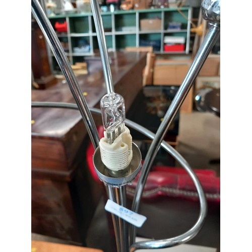 597 - 5 branch globe floor lamp (1 globe missing) - warranted until 12 noon Tuesday following the above sa... 