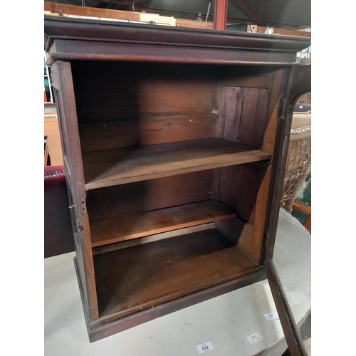 598 - Dark wood cabinet, Georgian with key