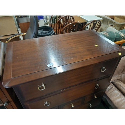 604 - Stag chest of 5 drawers