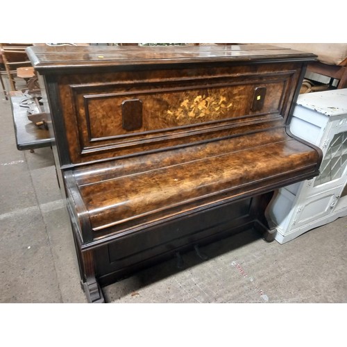 658 - Walnut/rosewood upright piano Spencer, London