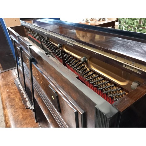 658 - Walnut/rosewood upright piano Spencer, London