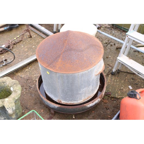 39 - Small galvanised chick feeder