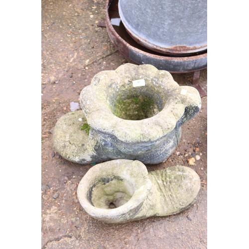 40 - 2 concrete boots for garden