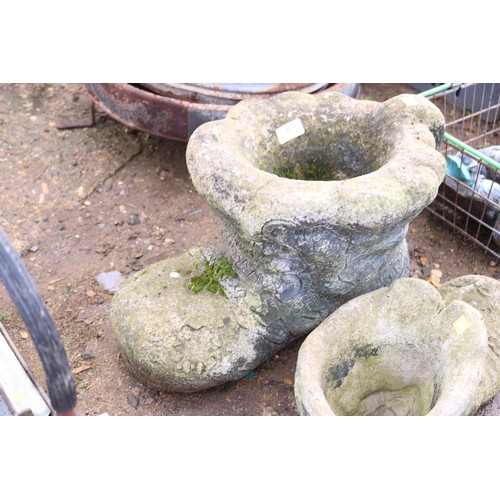 40 - 2 concrete boots for garden