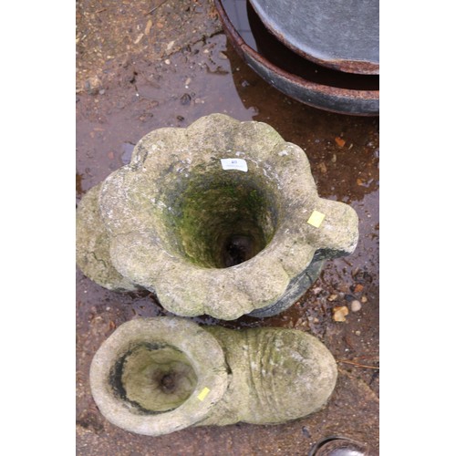 40 - 2 concrete boots for garden