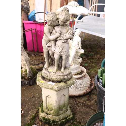 57 - Lovers on plinth garden ornament