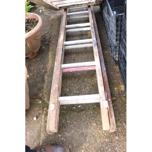 65 - Wooden extending ladders & wooden steps