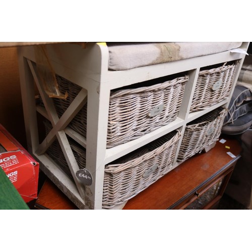 92 - Small basket storage seat, car seat covers, kids oven, Christmas paper, light fitting & misc