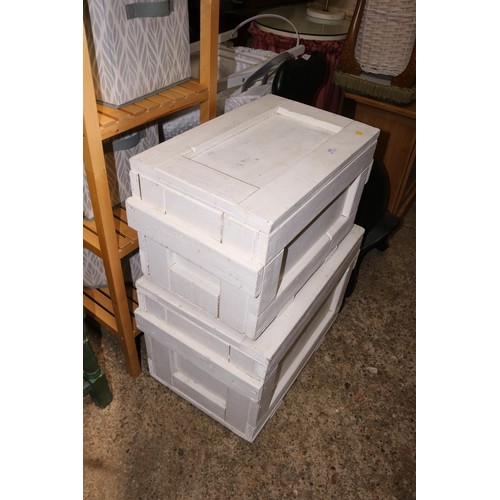 171 - 2 strong white wooden storage boxes