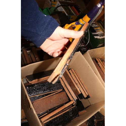 185 - 12 boxes of reclaimed parquet flooring