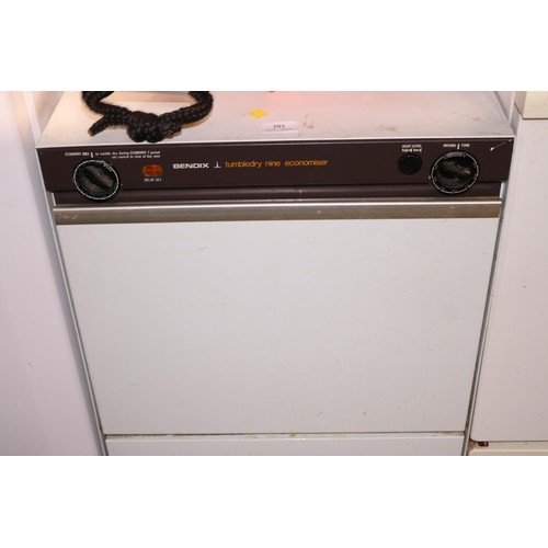 201 - Bendix tumble dryer - warranted until 12 noon Tuesday following the above sale