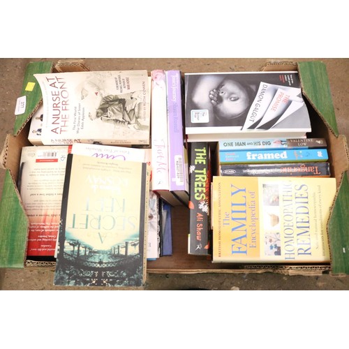 277 - 3 boxes of mixed books, adult fiction & non-fiction & assortment of children's books