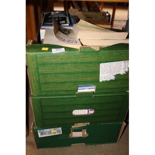 277 - 3 boxes of mixed books, adult fiction & non-fiction & assortment of children's books