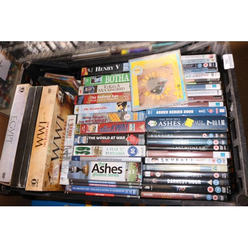 283 - 5 boxes of videos, CD's, DVD's & tapes